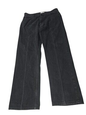 Men's Black Bootcut Jeans with Subtle Center Crease